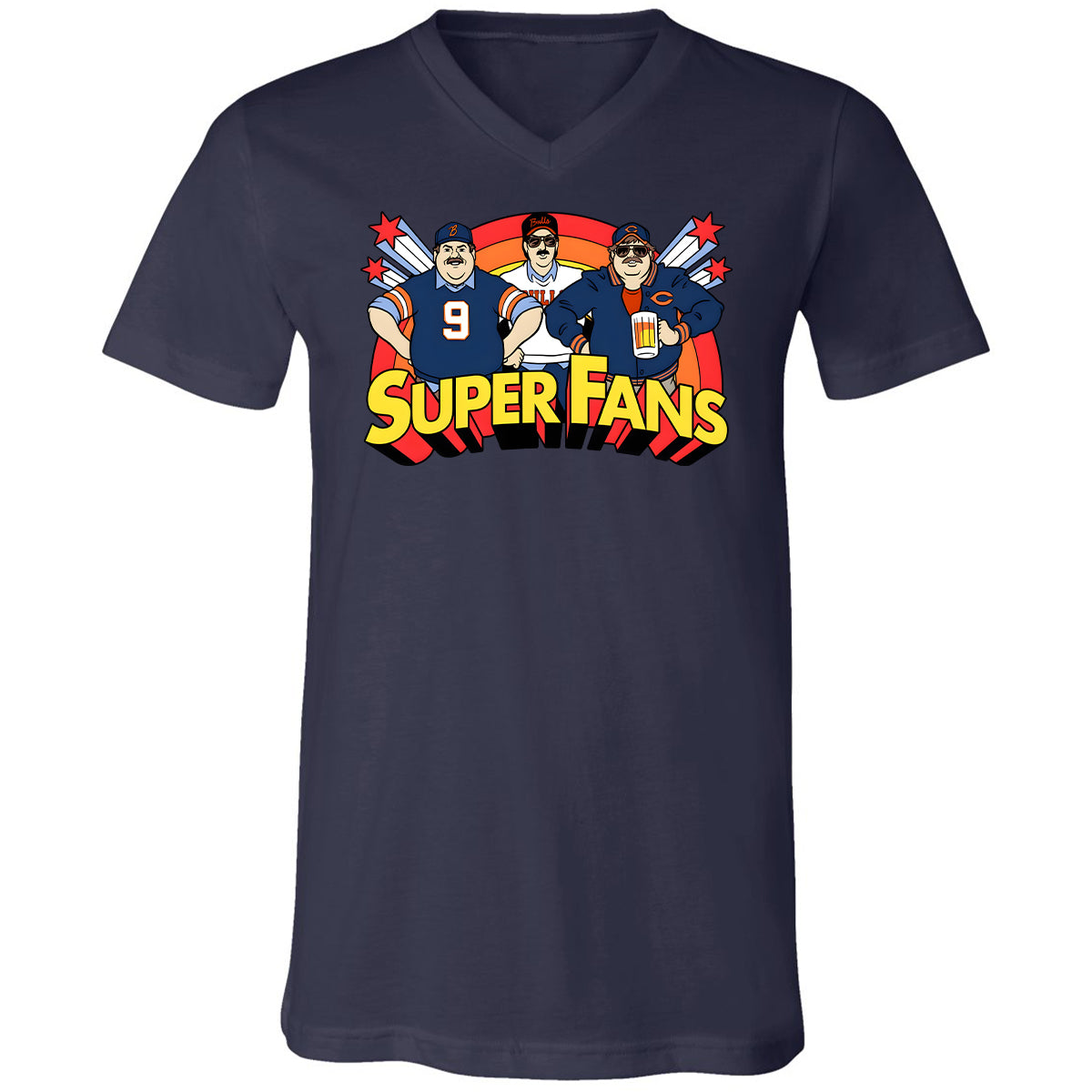 Unisex V-Neck T-Shirt - VUG7DDZ8 - Navy - 2