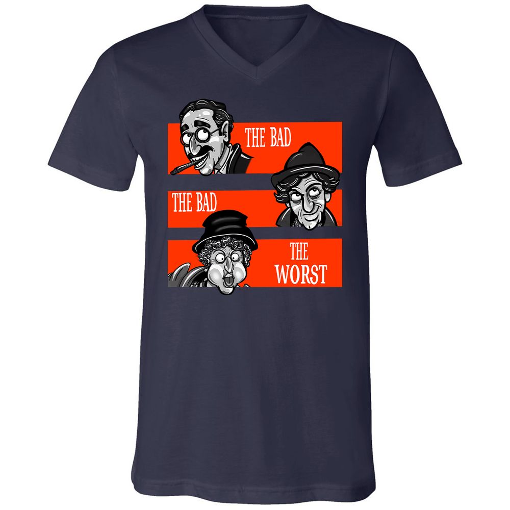 Unisex V-Neck T-Shirt - YXNJ74KD - Navy - 2