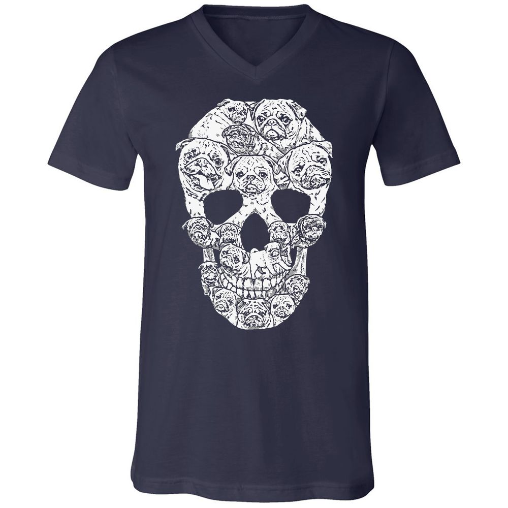 Unisex V-Neck T-Shirt - 5YYCGDZH - Navy - 2