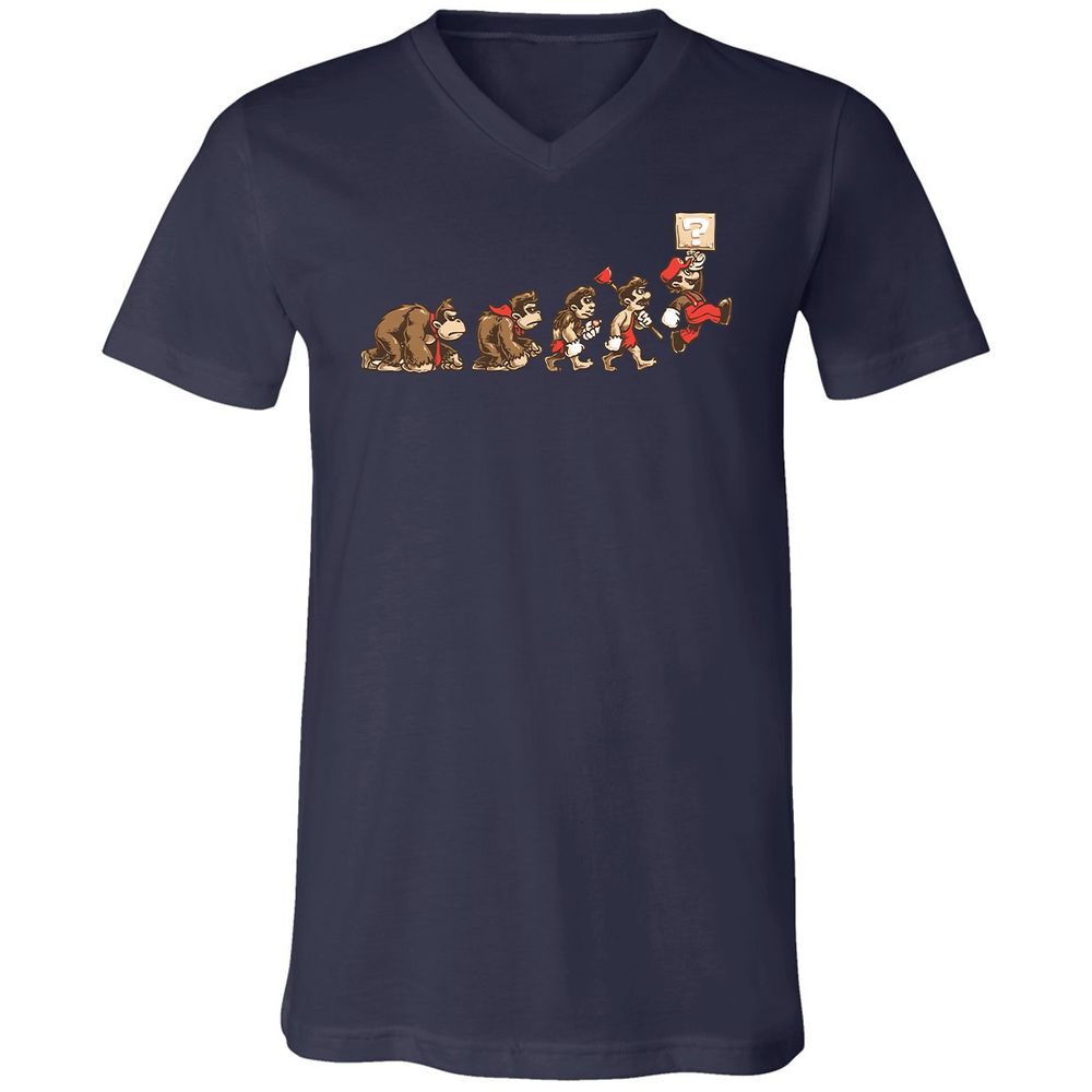 Unisex V-Neck T-Shirt - DFPR9PZG - Navy - 2