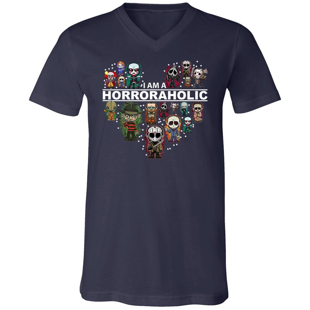 Unisex V-Neck T-Shirt - CMVEXHCL - Navy - 2