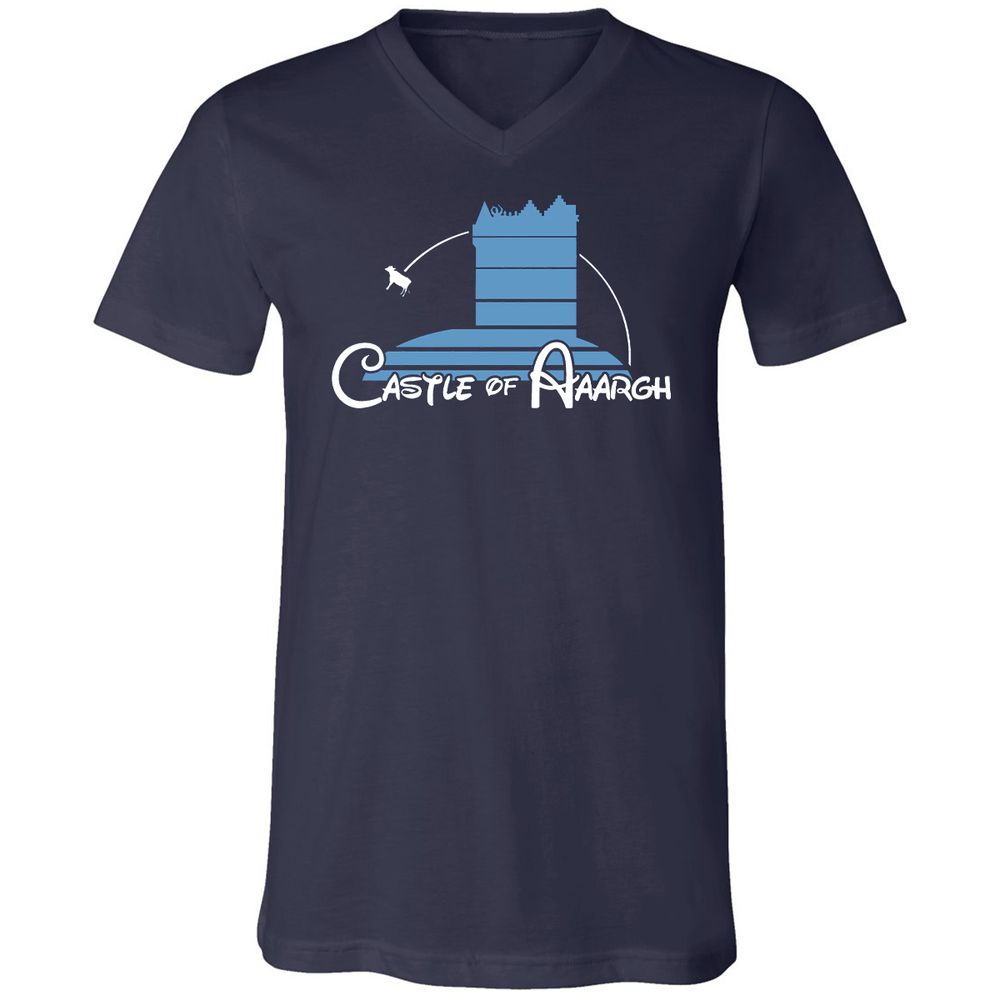 Unisex V-Neck T-Shirt - ZQBYMV76 - Navy - 2