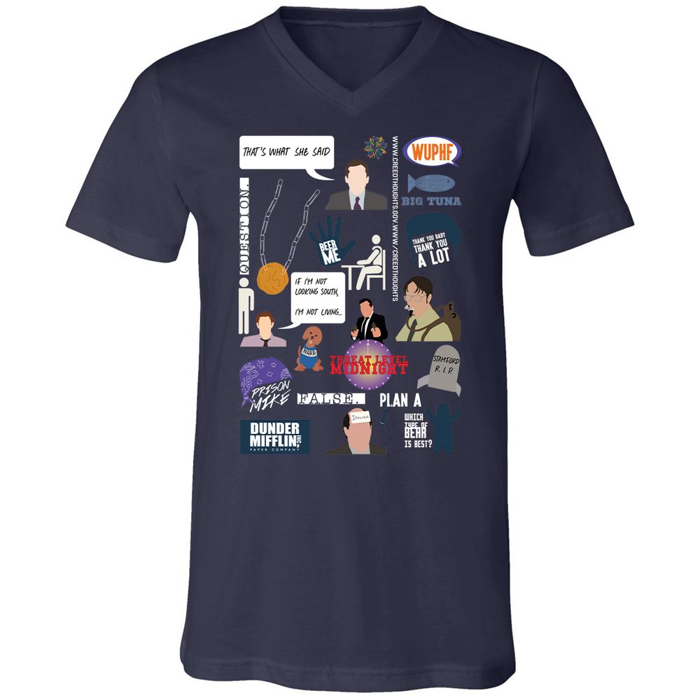 Unisex V-Neck T-Shirt - 5J31261M - Navy - 2