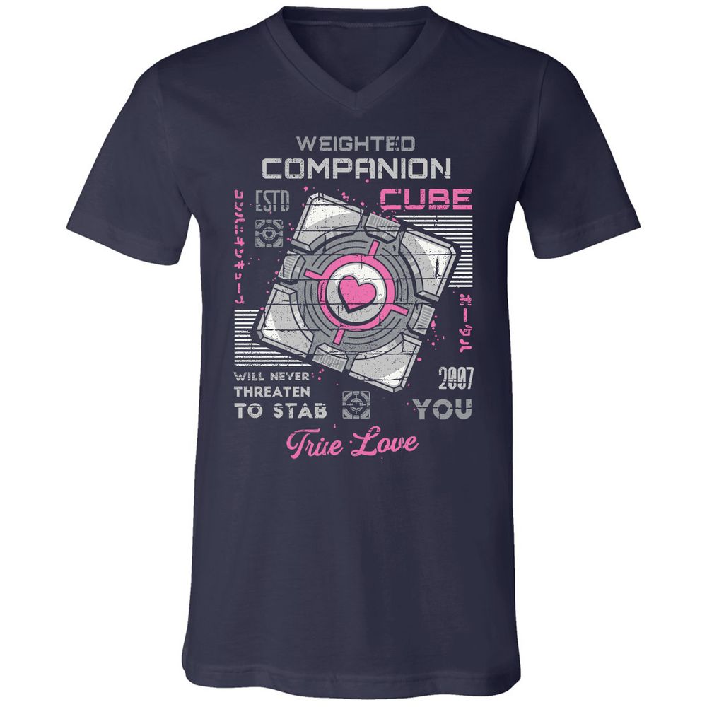 Unisex V-Neck T-Shirt - 7APW6XUH - Navy - 2