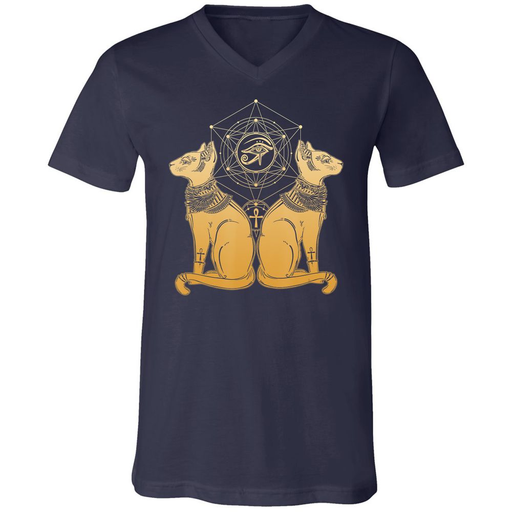 Unisex V-Neck T-Shirt - VLDGSY9W - Navy - 2