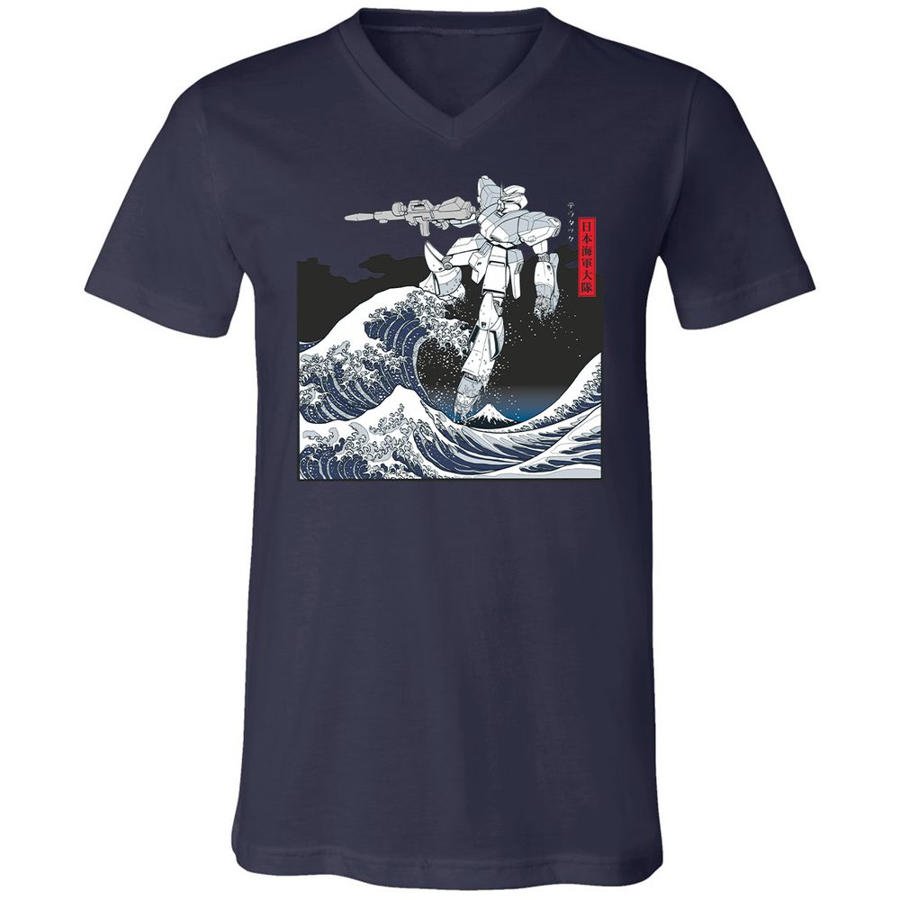 Unisex V-Neck T-Shirt - QGP94BTU - Navy - 2