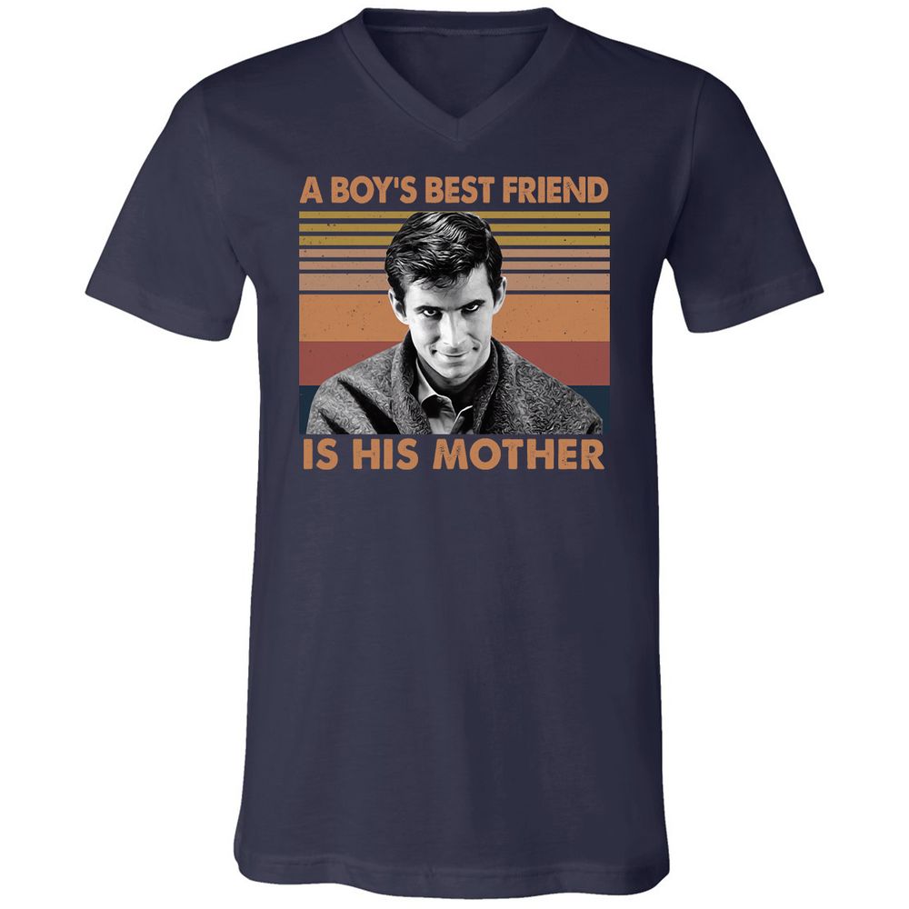 Unisex V-Neck T-Shirt - YYVBJWYT - Navy - 2