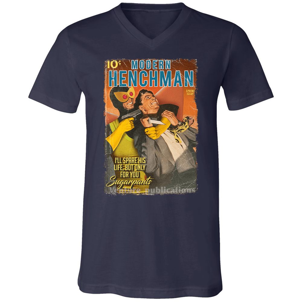 Unisex V-Neck T-Shirt - 4W1MSJ9J - Navy - 2