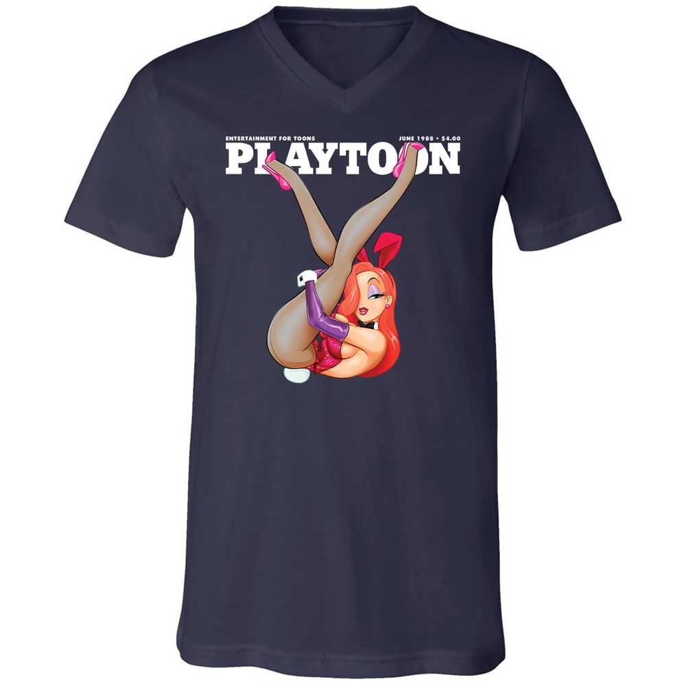 Unisex V-Neck T-Shirt - PJQSR4RB - Navy - 2