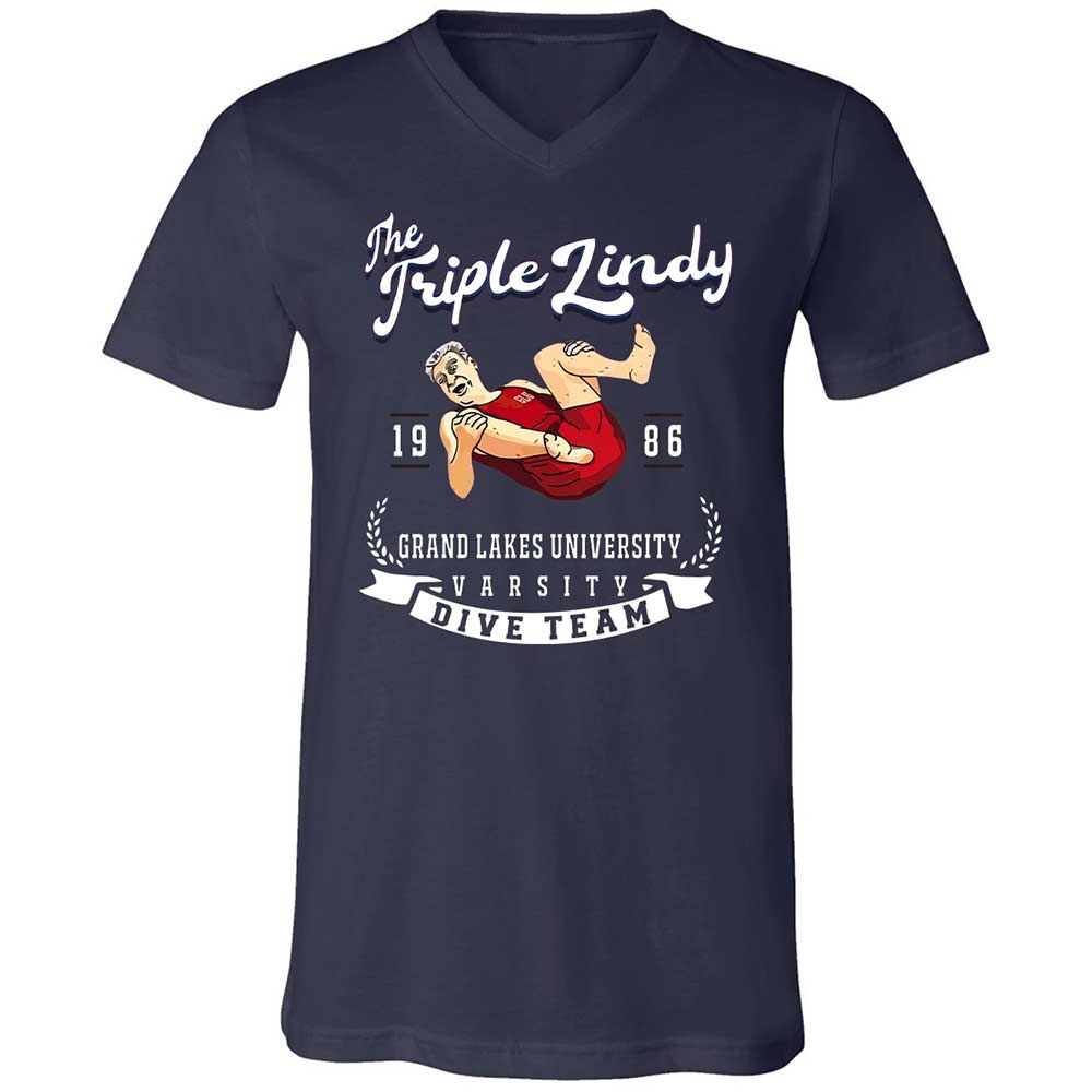 Unisex V-Neck T-Shirt - 1HWJC22T - Navy - 2