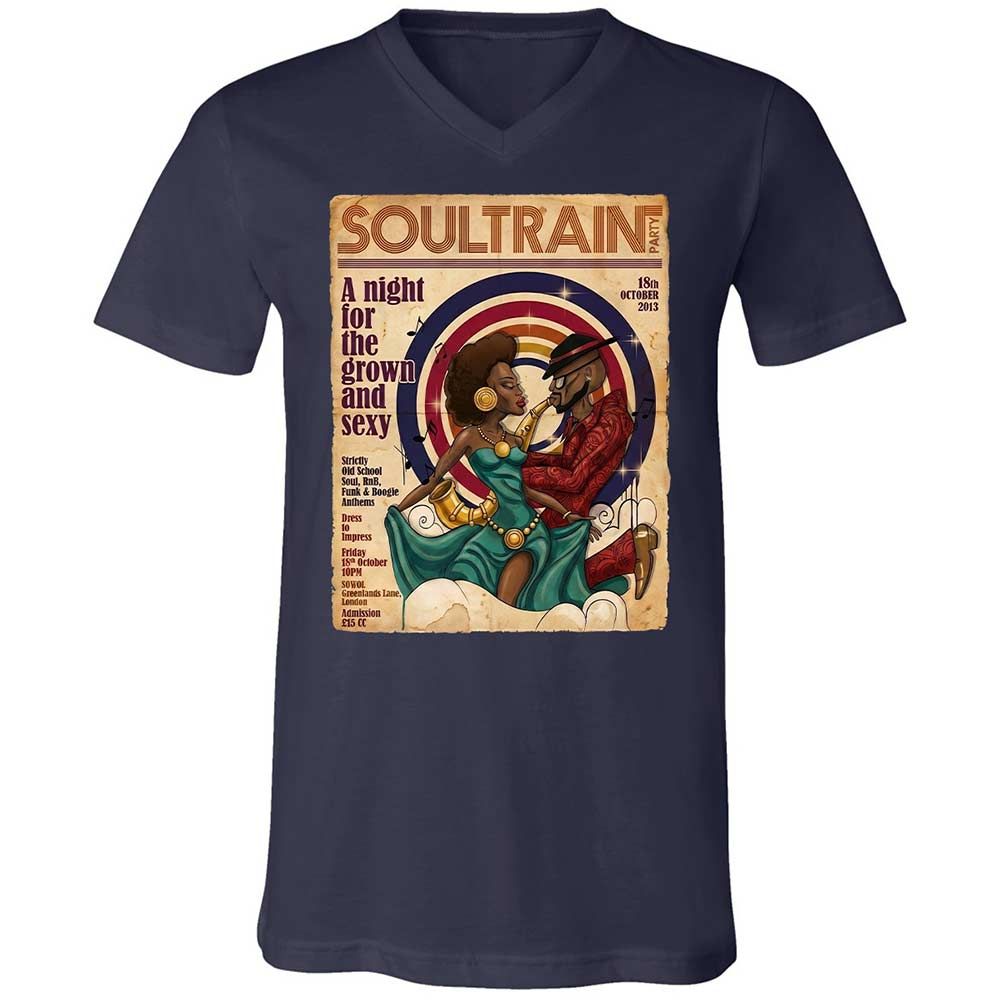 Unisex V-Neck T-Shirt - H2P2D4DT - Navy - 2