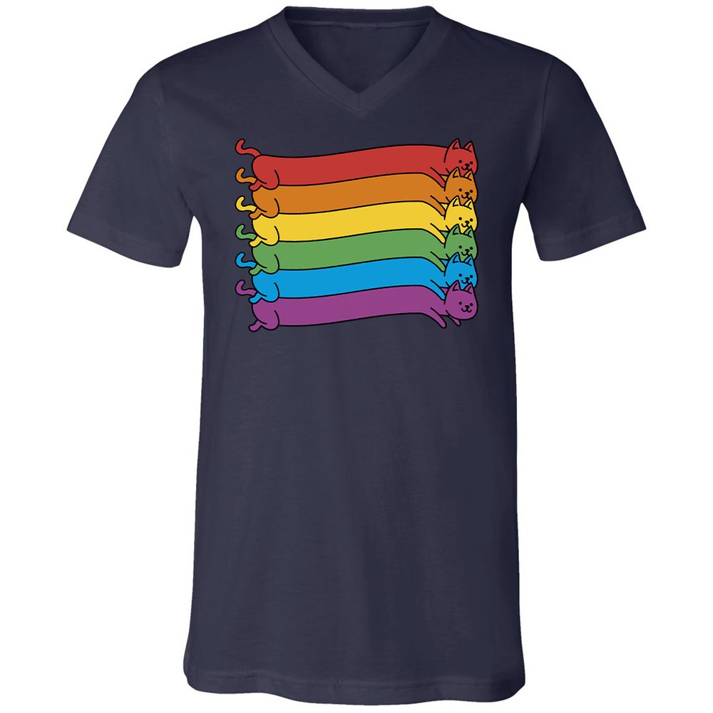 Unisex V-Neck T-Shirt - 6SH7MYTG - Navy - 2