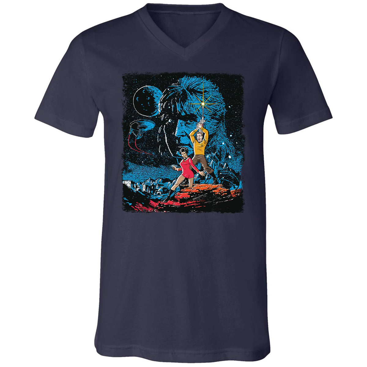 Unisex V-Neck T-Shirt - 1H4BHZW5 - Navy - 2