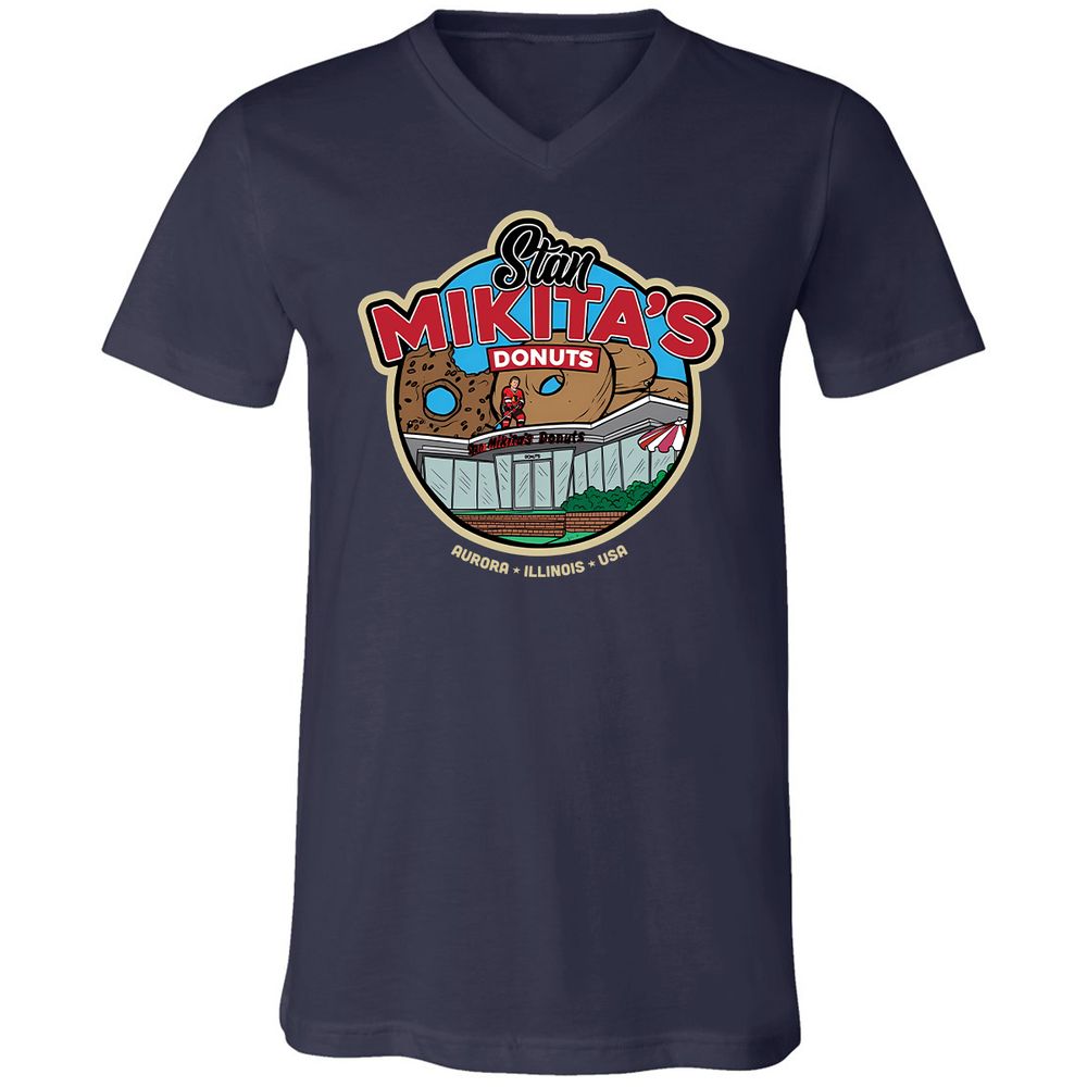 Unisex V-Neck T-Shirt - F7Z14CYV - Navy - 2