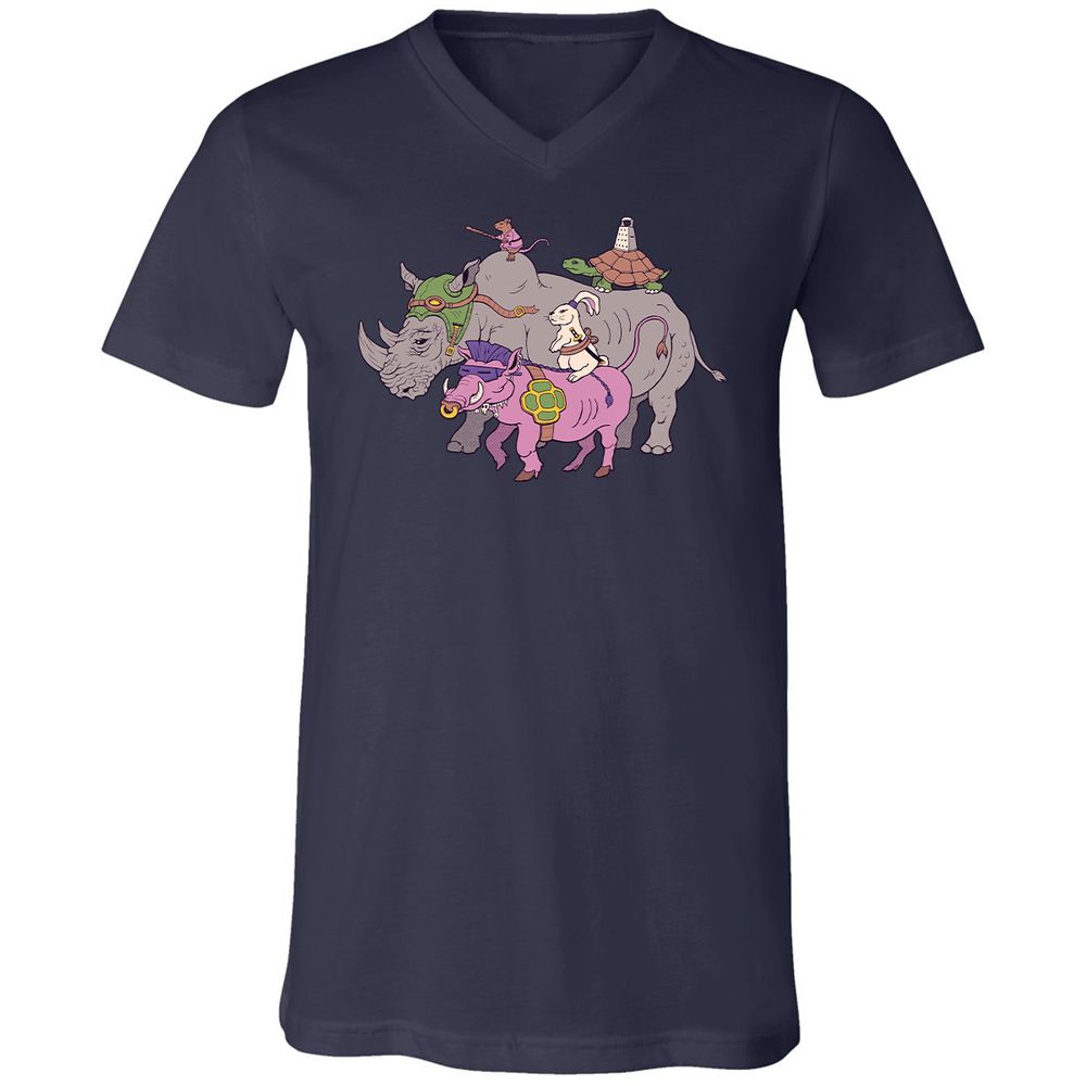 Unisex V-Neck T-Shirt - CP6H6WCU - Navy - 2