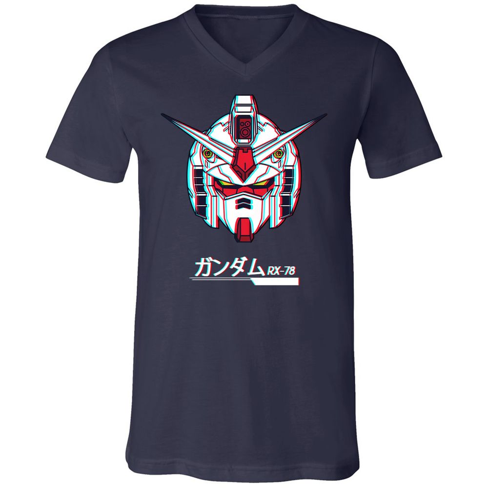 Unisex V-Neck T-Shirt - WQVEUS59 - Navy - 2