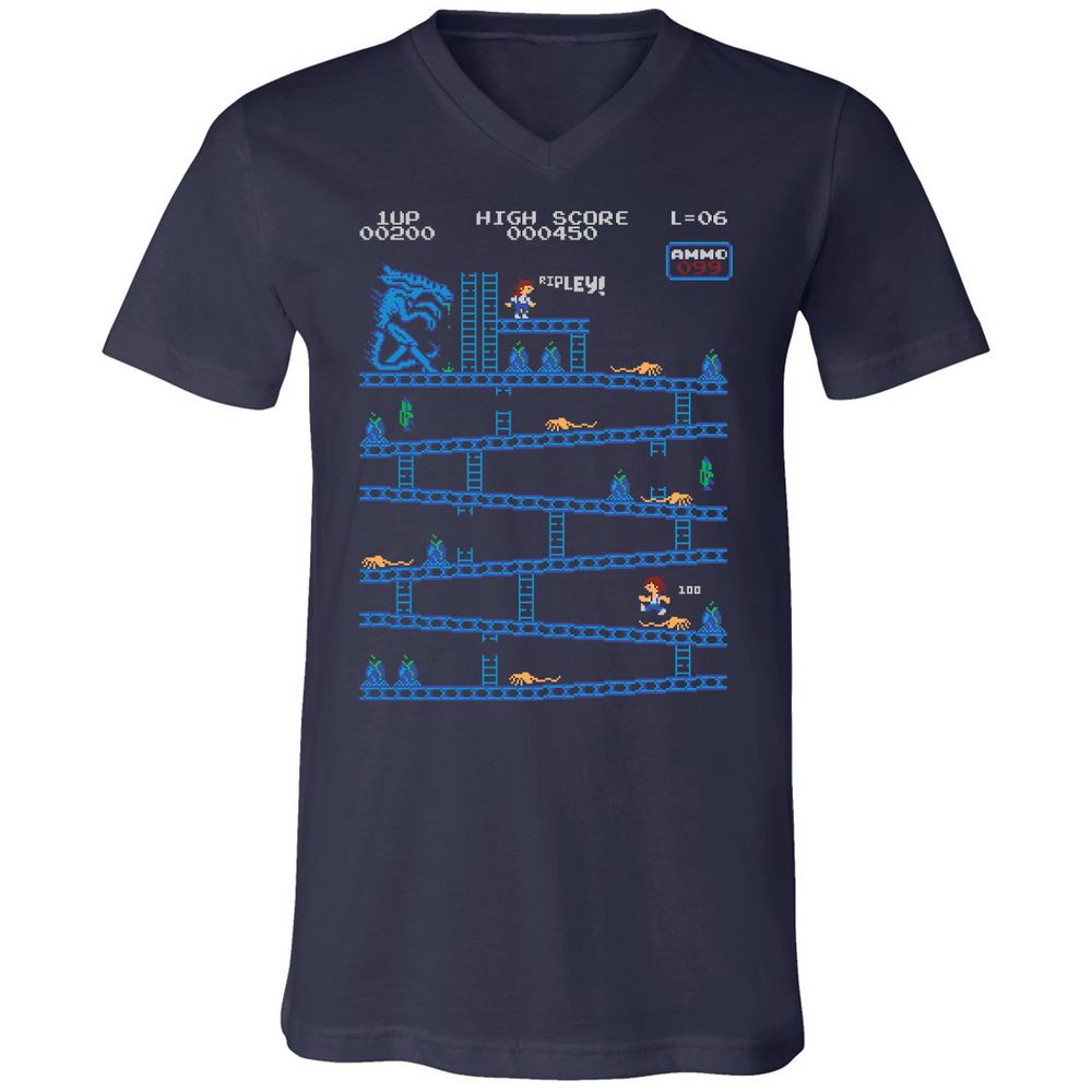 Unisex V-Neck T-Shirt - SZFH8VRS - Navy - 2