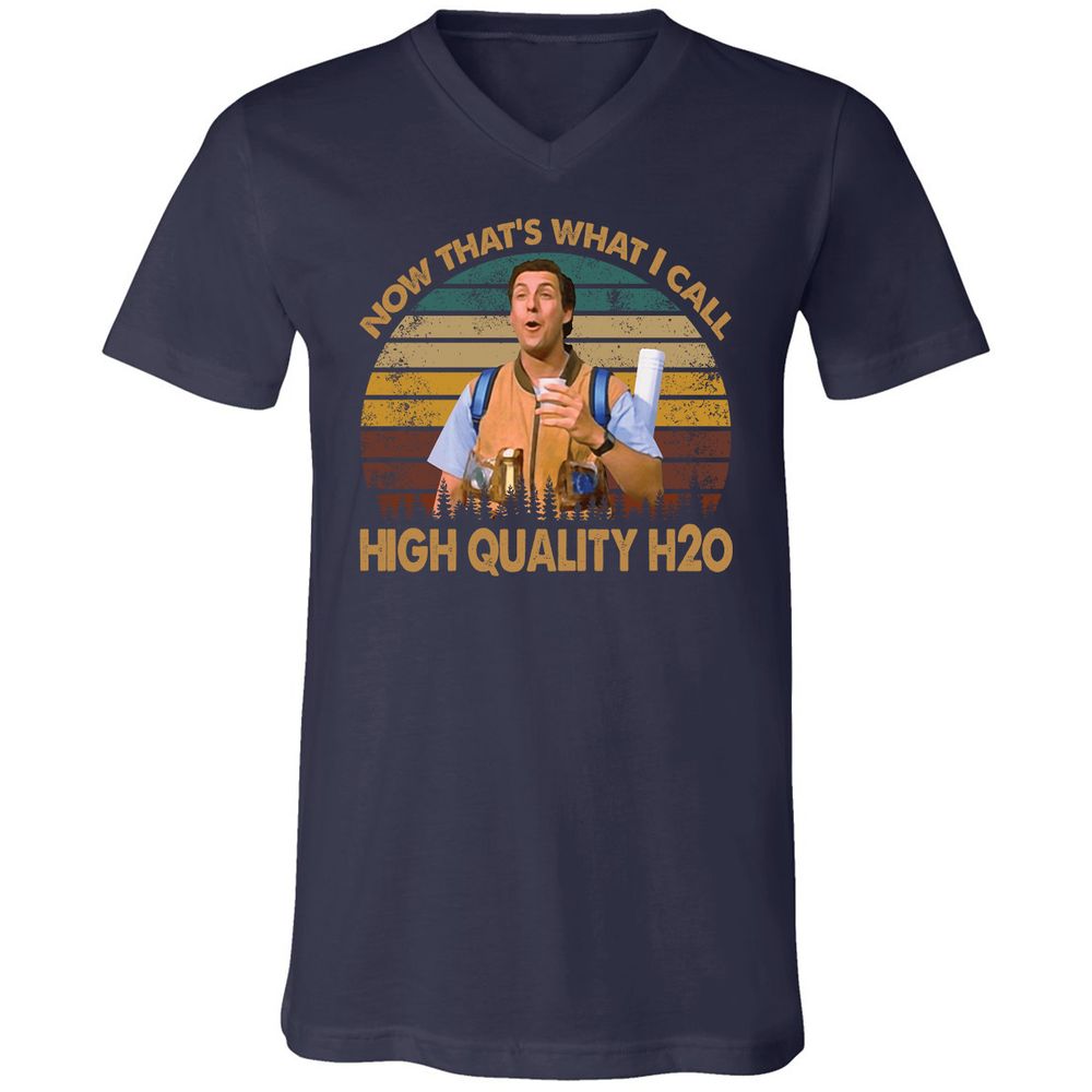 Unisex V-Neck T-Shirt - Z98F54QQ - Navy - 2