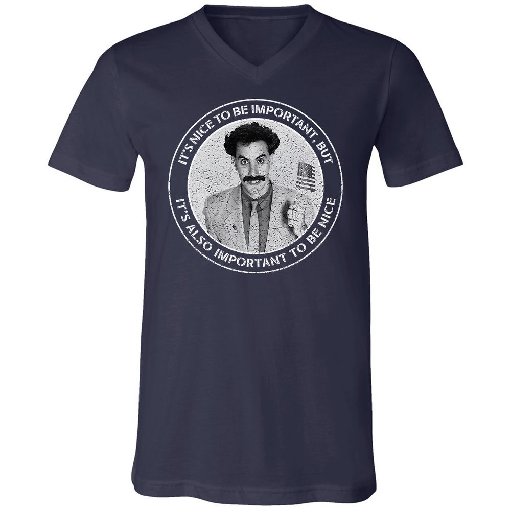 Unisex V-Neck T-Shirt - 8R6YN6KL - Navy - 2