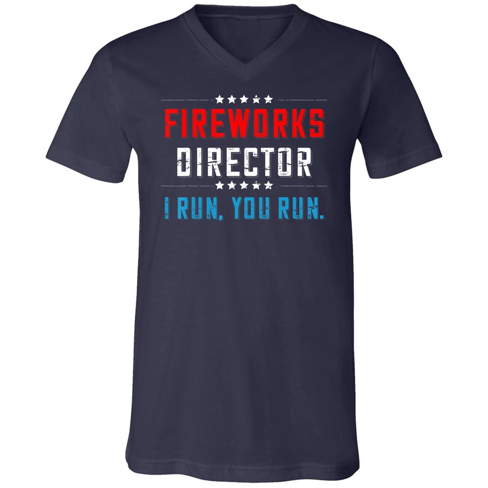 Unisex V-Neck T-Shirt - TBBTXTXJ - Navy - 2