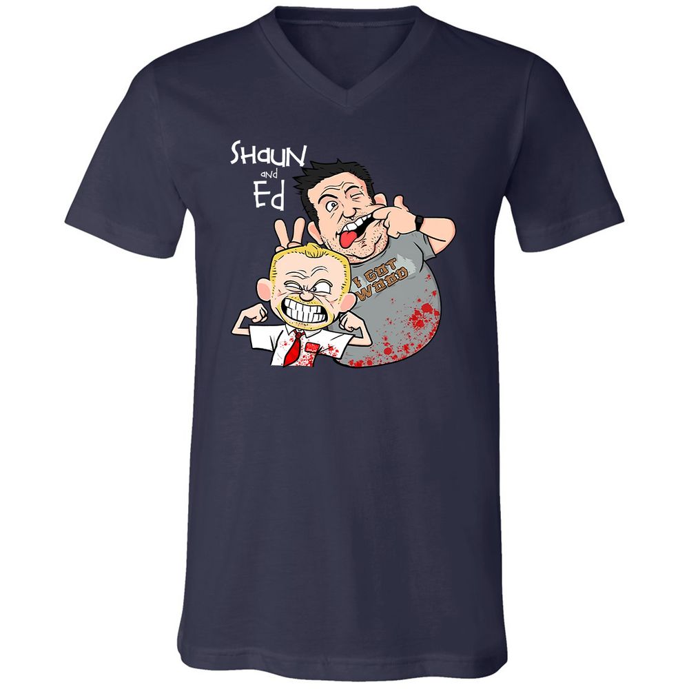 Unisex V-Neck T-Shirt - GMFDQZTN - Navy - 2