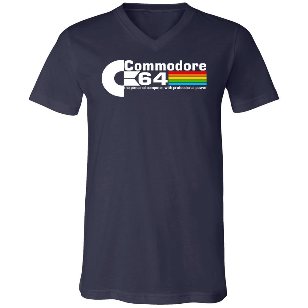 Unisex V-Neck T-Shirt - QE6GK54M - Navy - 2