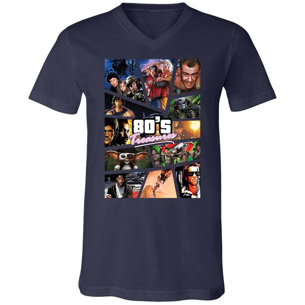 Unisex V-Neck T-Shirt - WQKB9N55 - Navy - 2