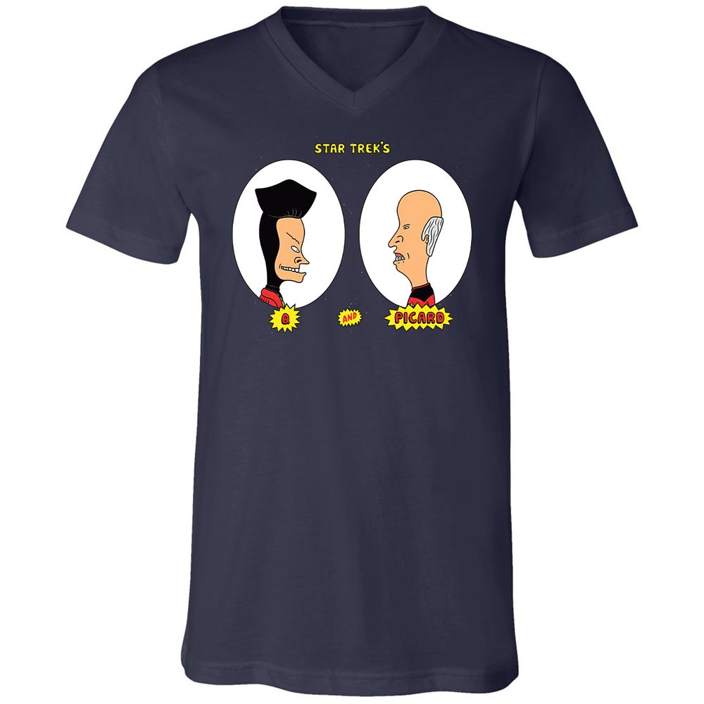 Unisex V-Neck T-Shirt - VGNDGKQP - Navy - 2