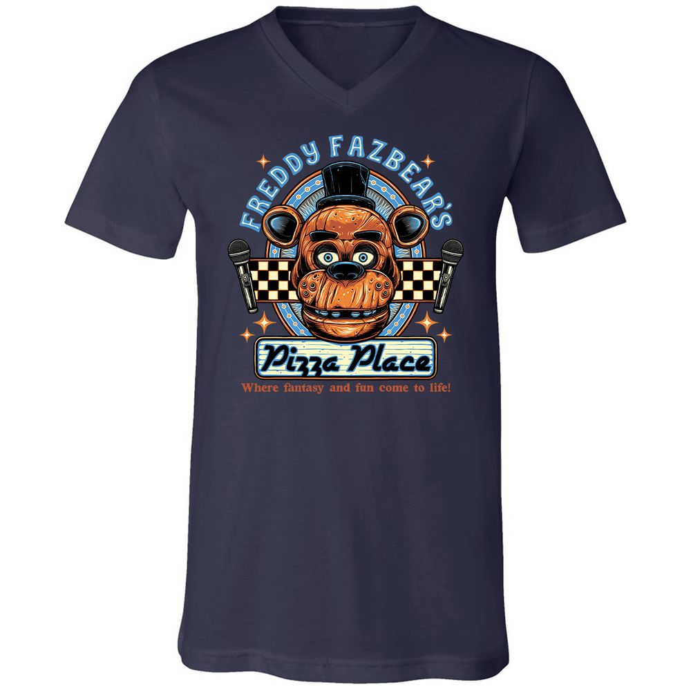 Unisex V-Neck T-Shirt - TBH9T4WC - Navy - 2