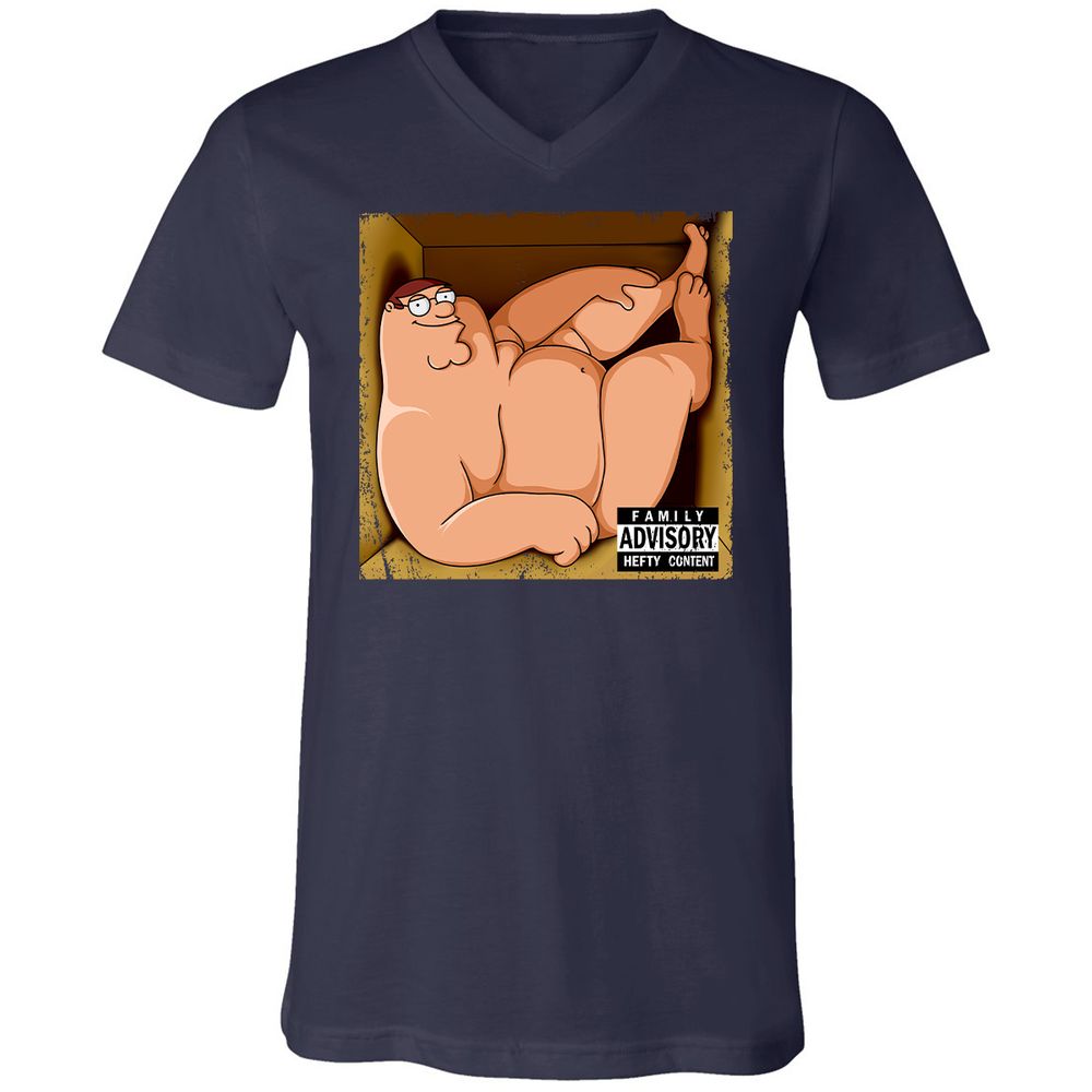 Unisex V-Neck T-Shirt - L8F5ZMVY - Navy - 2