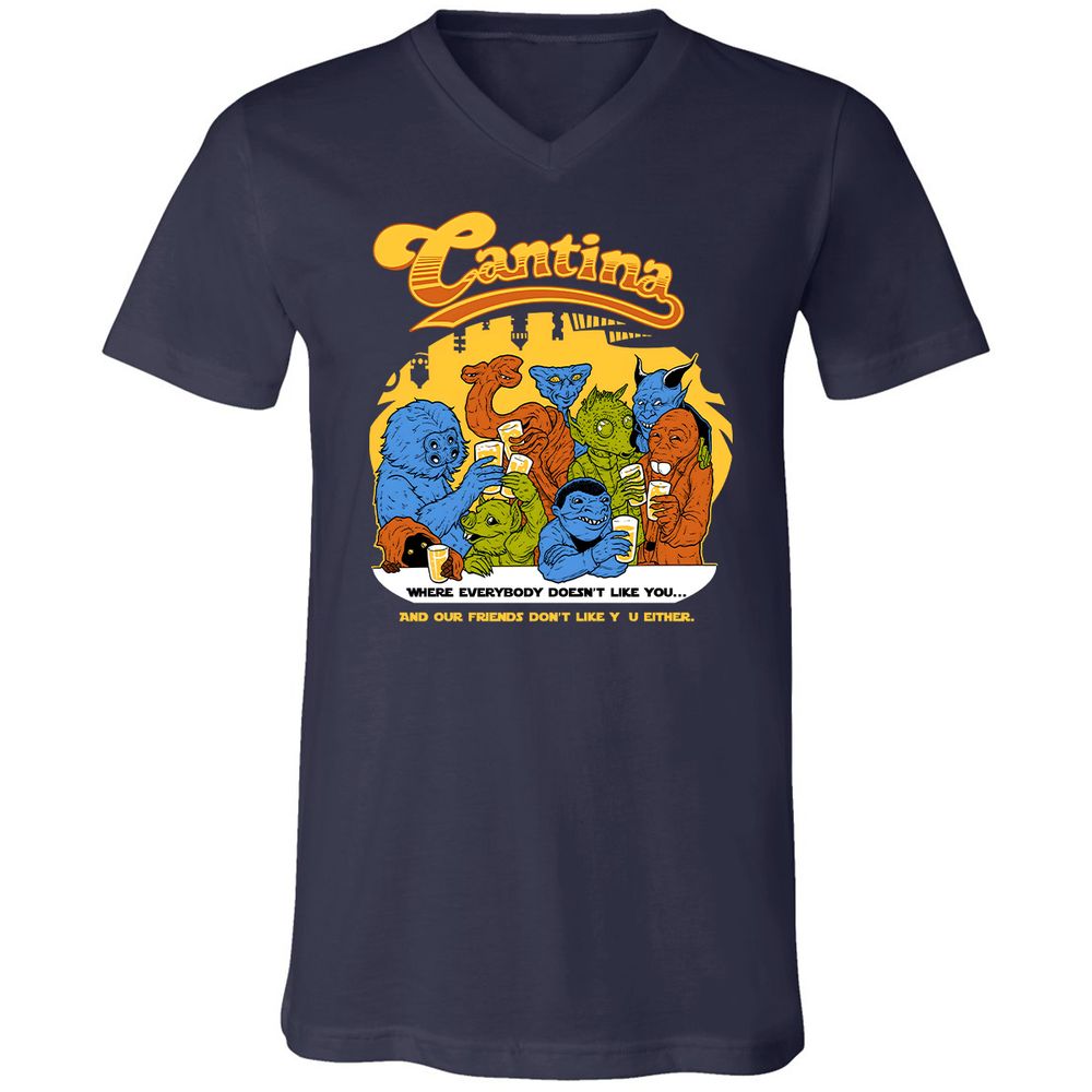 Unisex V-Neck T-Shirt - 1UCVQ2JX - Navy - 2