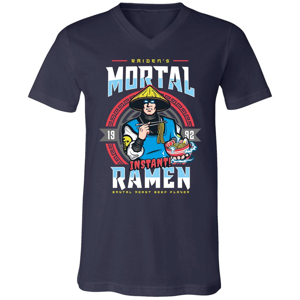 Unisex V-Neck T-Shirt - FFD3AUKJ - Navy - 2