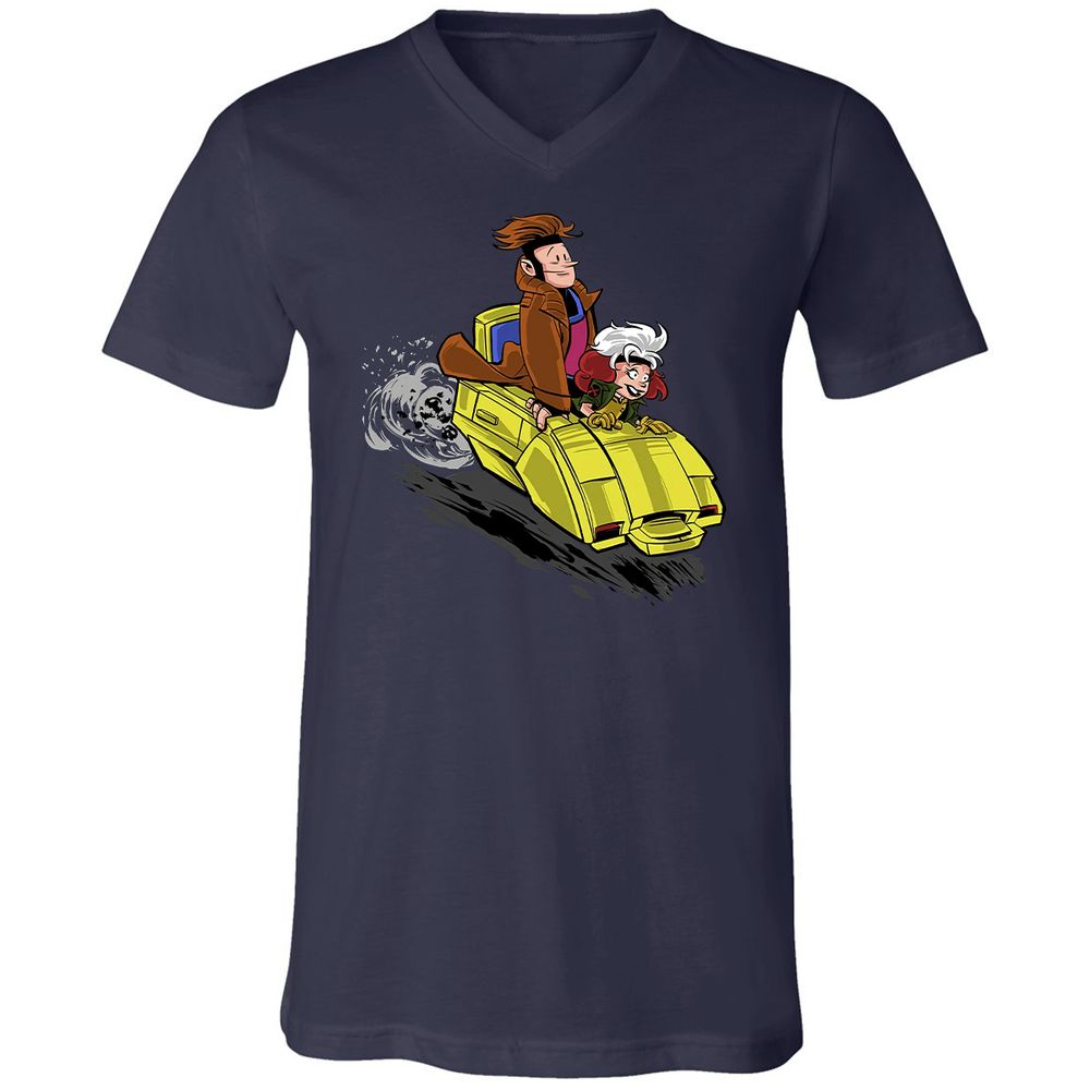 Unisex V-Neck T-Shirt - LWV6KYN9 - Navy - 2