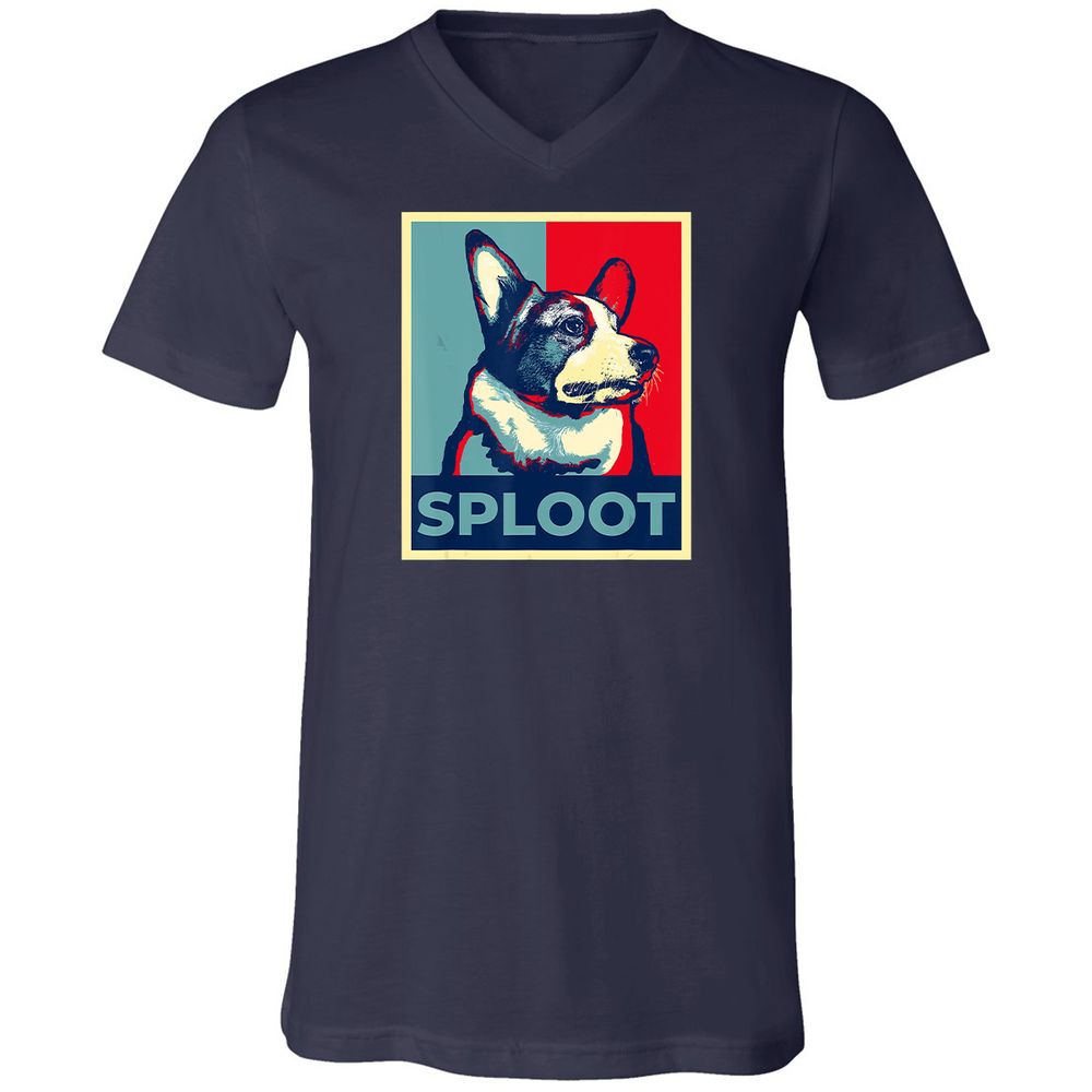 Unisex V-Neck T-Shirt - T1SKEK3E - Navy - 2
