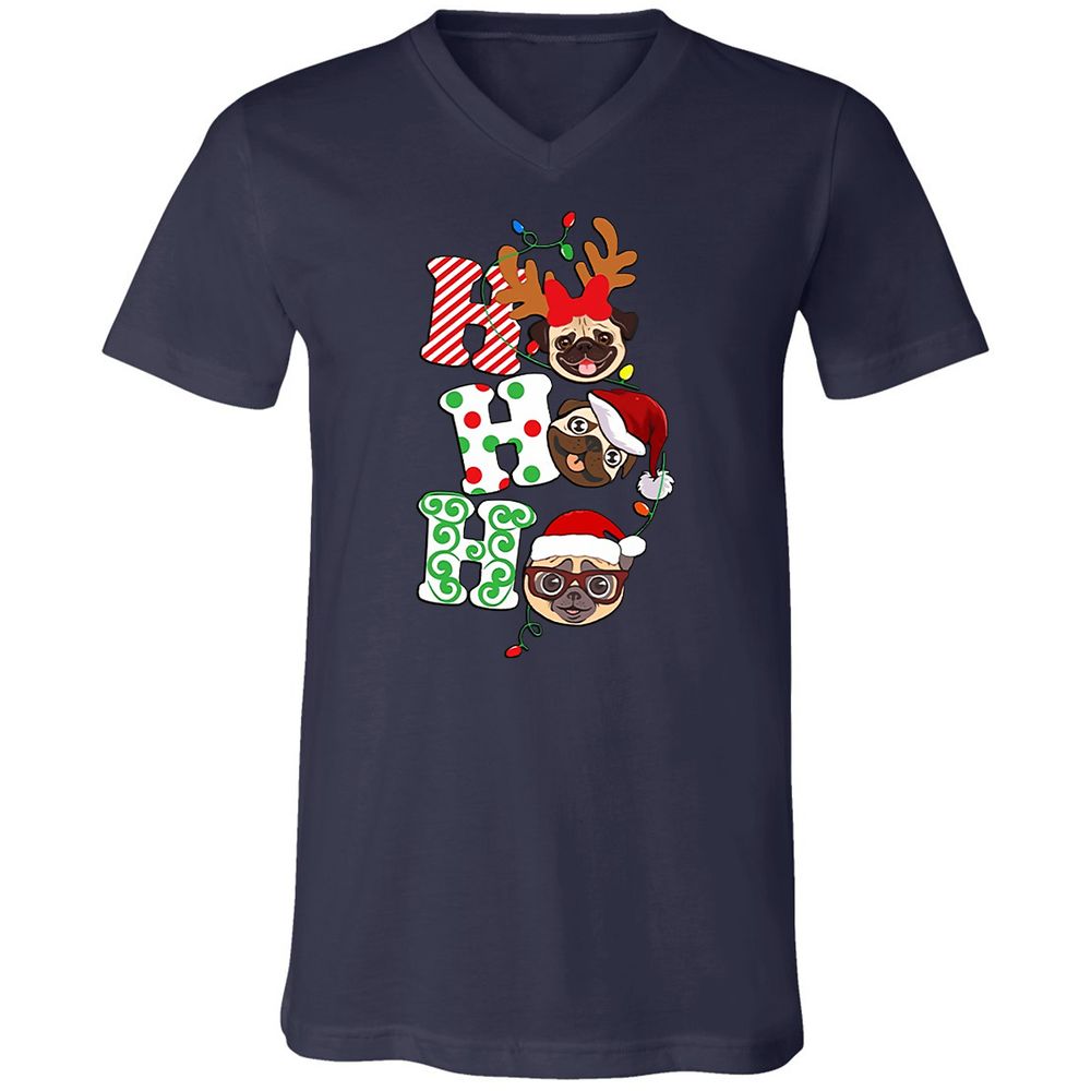 Unisex V-Neck T-Shirt - VXZ68U8F - Navy - 2