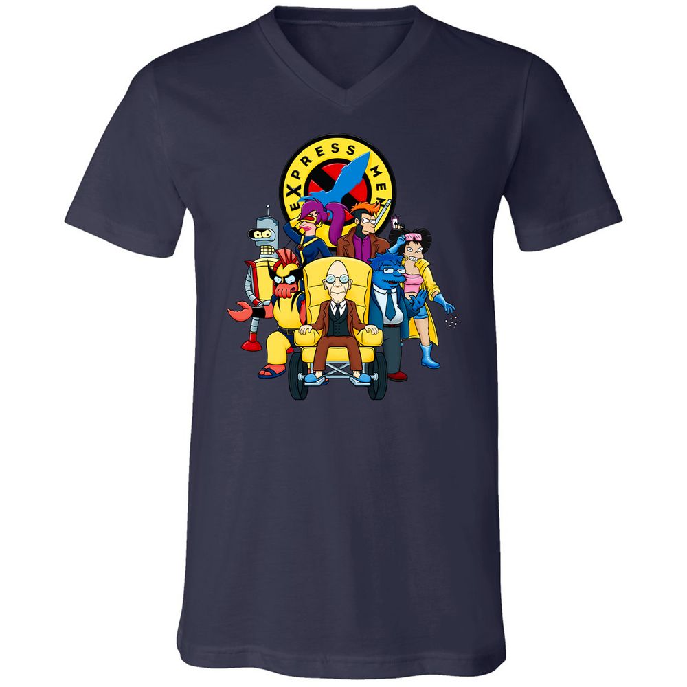 Unisex V-Neck T-Shirt - 8BP8PQS4 - Navy - 2