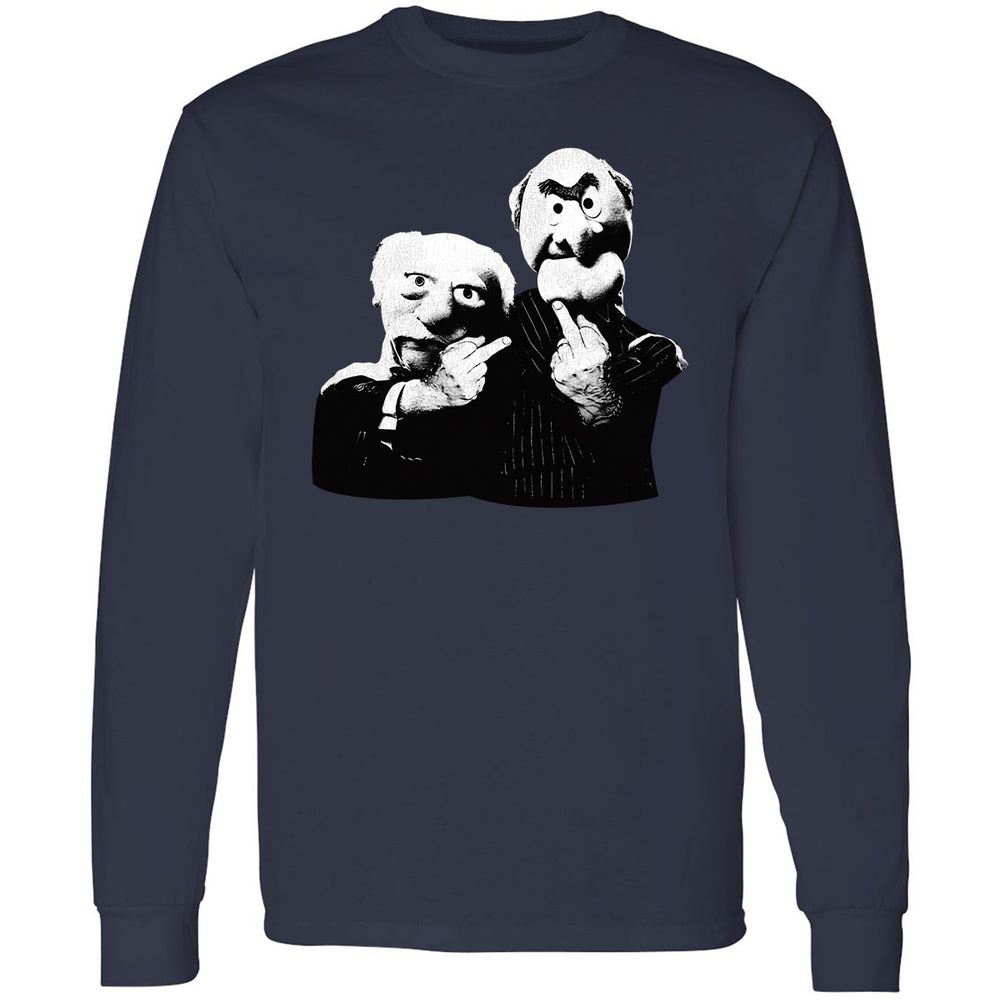 Statler and Waldorf Middle Finger - Navy - 2