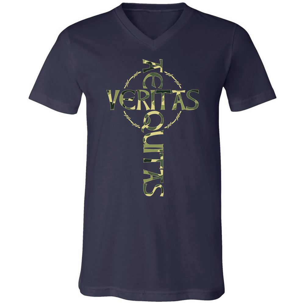 Unisex V-Neck T-Shirt - 9QBZ5HFV - Navy - 2