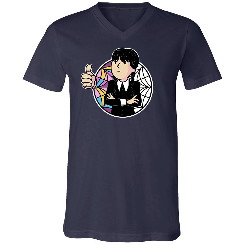 Unisex V-Neck T-Shirt - EDTXFLKL - Navy - 2