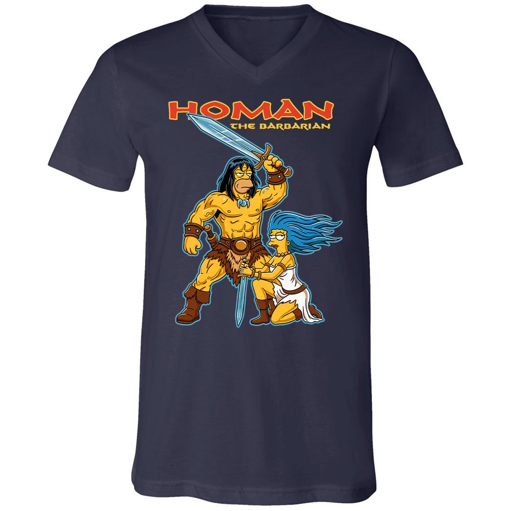 Unisex V-Neck T-Shirt - G8NTVGXJ - Navy - 2