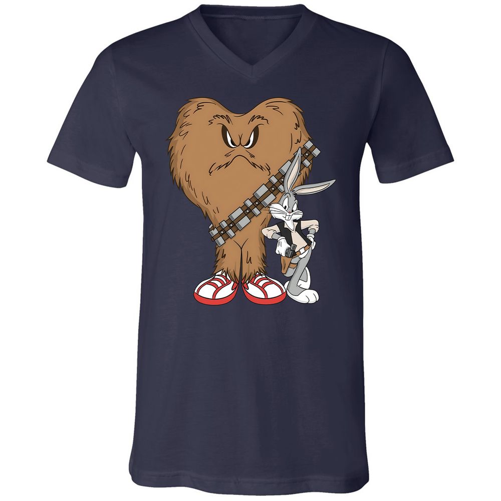 Unisex V-Neck T-Shirt - 5YDZ7H2L - Navy - 2