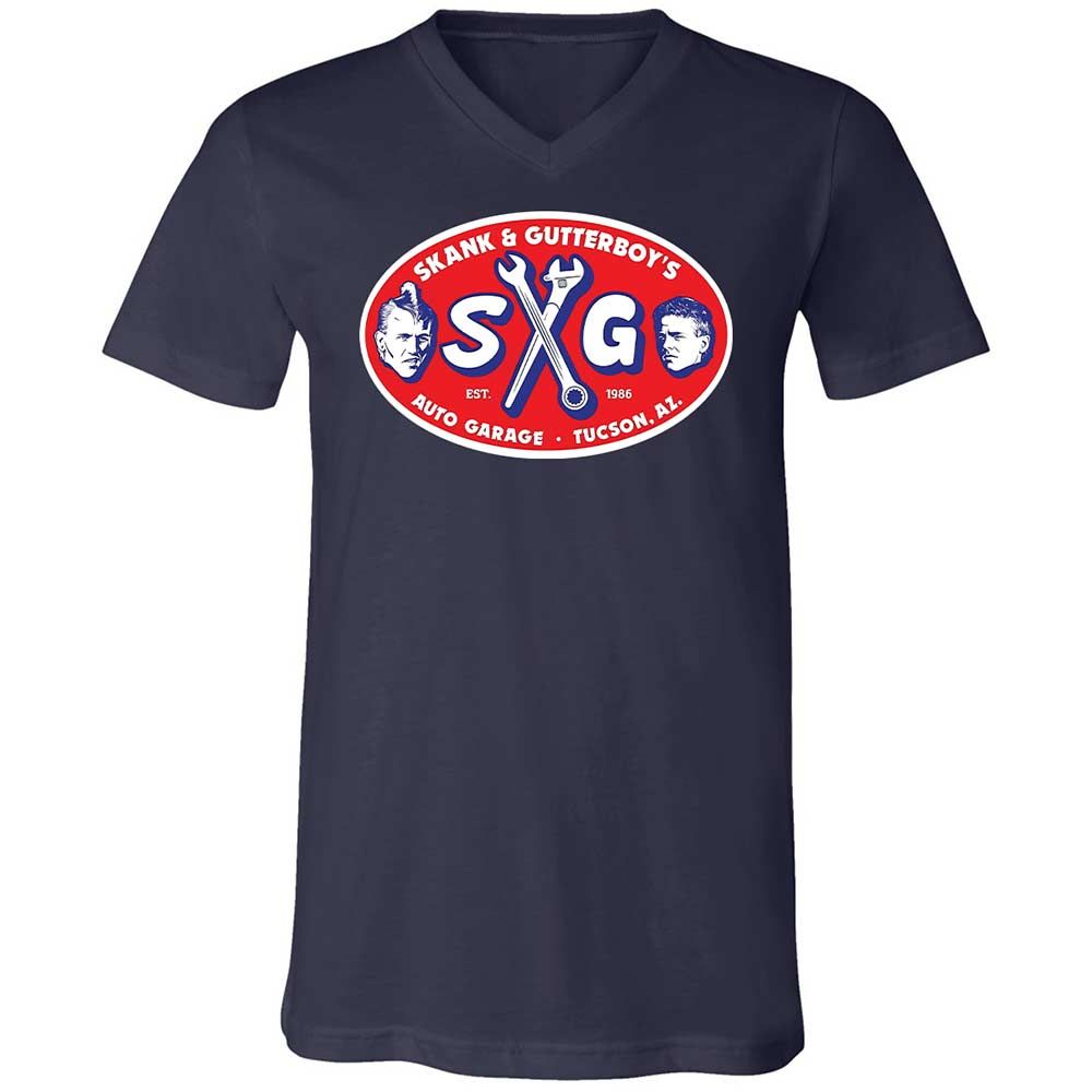Unisex V-Neck T-Shirt - JSTFP5UX - Navy - 2