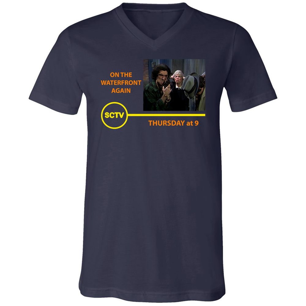 Unisex V-Neck T-Shirt - 7WDQY58V - Navy - 2