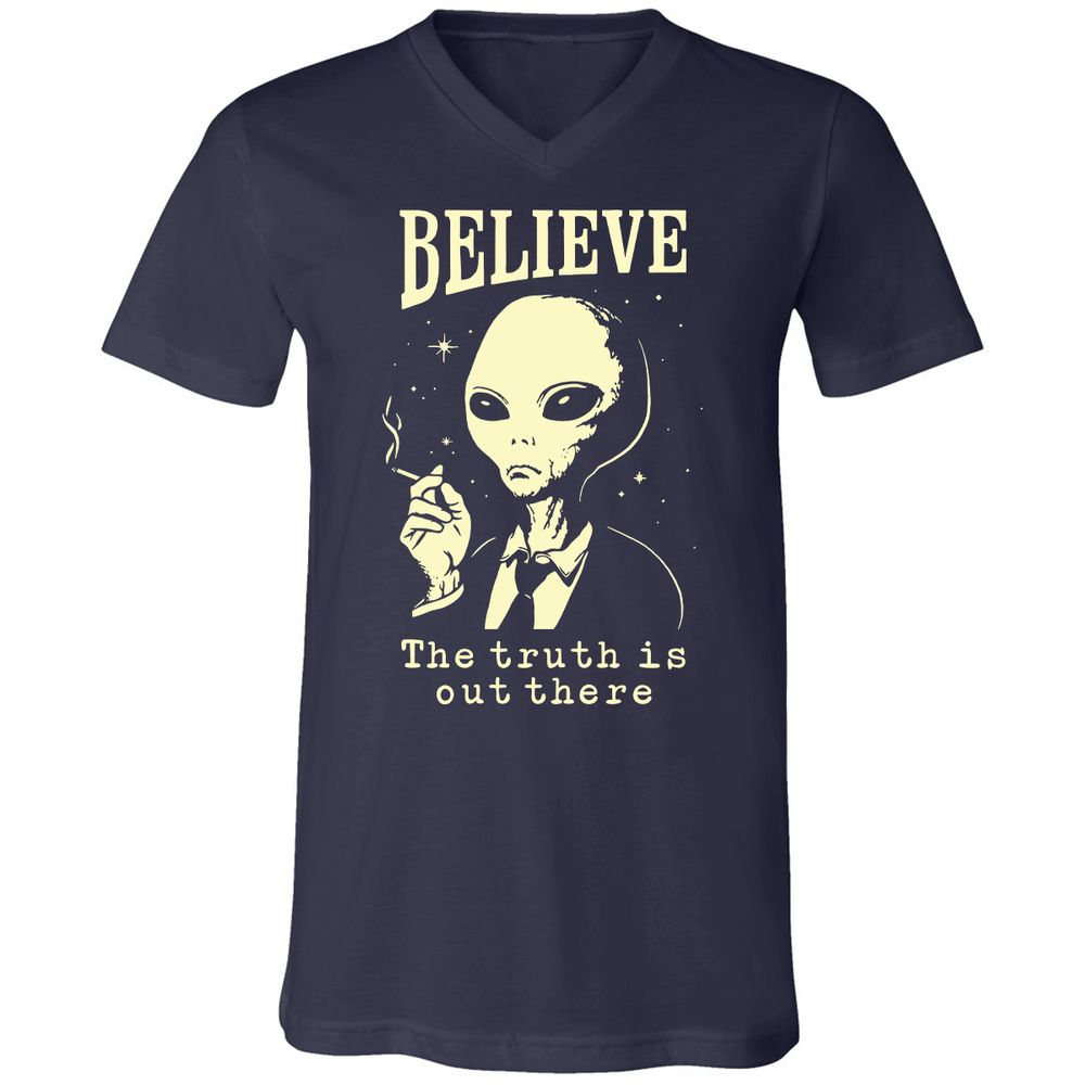 Unisex V-Neck T-Shirt - SNB6TE8J - Navy - 2