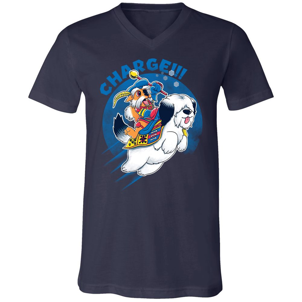 Unisex V-Neck T-Shirt - ME9HB4JU - Navy - 2
