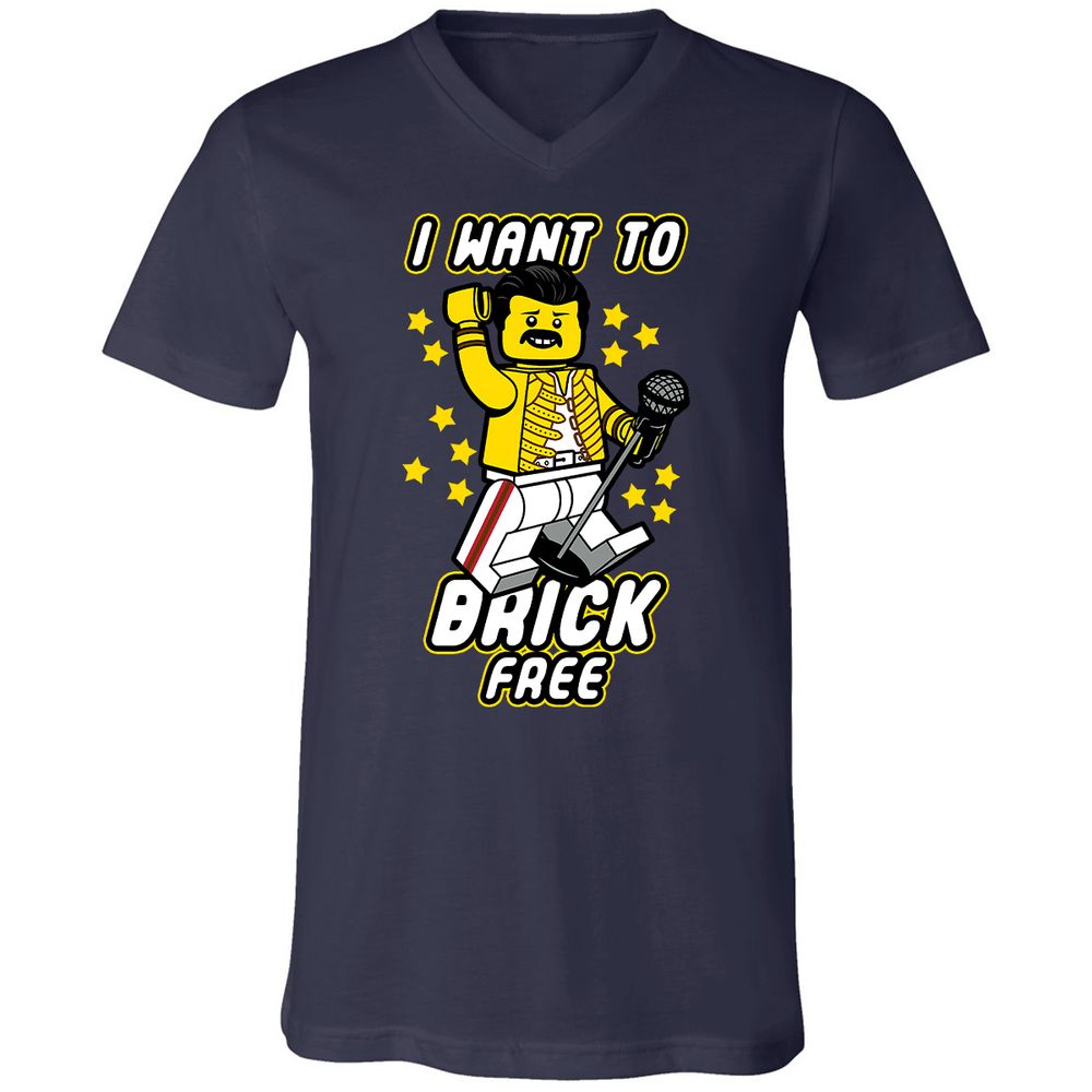 Unisex V-Neck T-Shirt - N4878JZB - Navy - 2