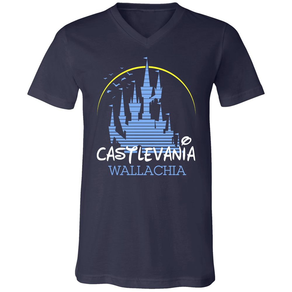 Unisex V-Neck T-Shirt - 6YBFHAHU - Navy - 2