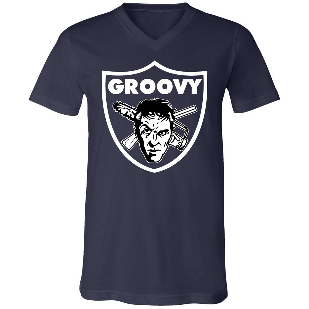 Unisex V-Neck T-Shirt - JSKTWD27 - Navy - 2
