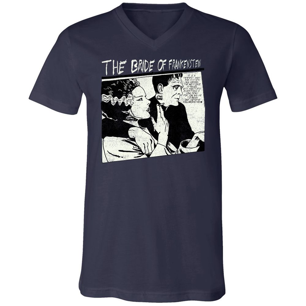 Unisex V-Neck T-Shirt - UR997JAH - Navy - 2