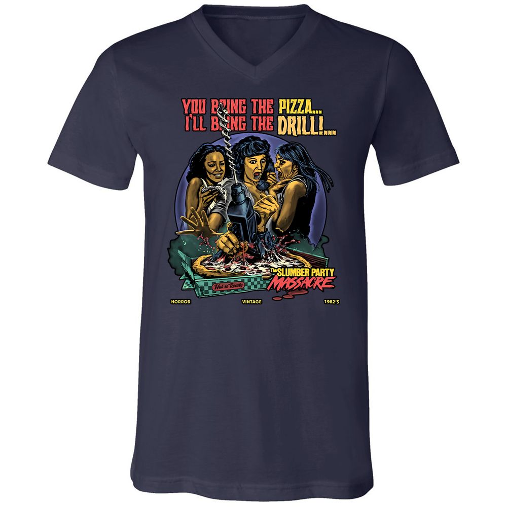 Unisex V-Neck T-Shirt - ZZU44RUV - Navy - 2